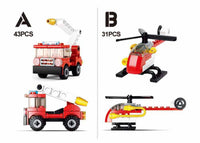 Builder Fire Building Brick Display Set, x2 of each kit A-D