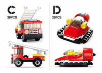 Builder Fire Building Brick Display Set, x2 of each kit A-D