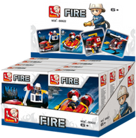 Fire Fighting 4-in-1 Building Brick Display Set
