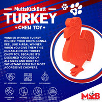 MKB Turkey Ultra Durable Nylon Dog Chew Toy for Aggressive Chewers