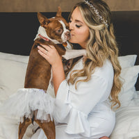 White Bridal Dog Tutu Skirt (XS)