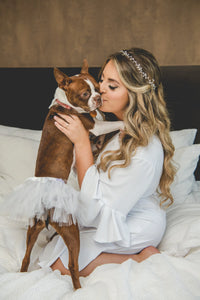 White Bridal Dog Tutu Skirt (XS)