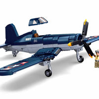 WWII F4U Corsair Fighter Plane Building Brick Kit (550 pcs)