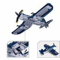WWII F4U Corsair Fighter Plane Building Brick Kit (550 pcs)
