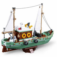 Model Bricks Fishing Sail Boat Building Brick Kit (610 pcs)