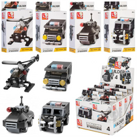 Builder Police Building Brick Display Set, x2 each kit A-D
