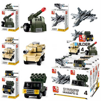 Builder Military Building Brick Display Set, x2 of each kit
