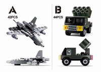 Builder Military Building Brick Display Set, x2 of each kit
