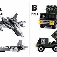 Builder Military Building Brick Display Set, x2 of each kit