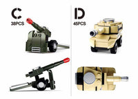 Builder Military Building Brick Display Set, x2 of each kit
