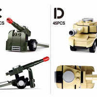 Builder Military Building Brick Display Set, x2 of each kit