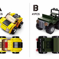 Builder Cars Building Brick Display Set, x2 of each kit