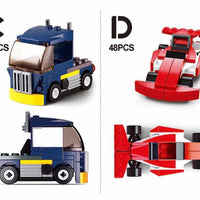 Builder Cars Building Brick Display Set, x2 of each kit