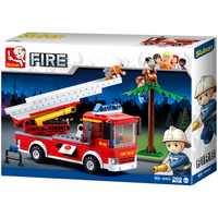 Fire Truck with Aerial Ladder Building Brick Kit (269 Pcs)
