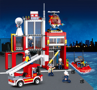 Fire Station Building Brick Kit (612 Pcs)
