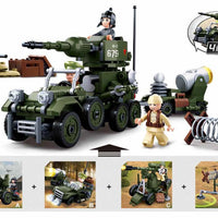 WWII 4-in-1 Half Track Gift Box Building Brick Kit (353 pcs)