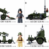 WWII 4-in-1 Half Track Gift Box Building Brick Kit (353 pcs)