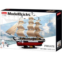 USS Constitution Frigate 1:170 Scale Building Brick Kit (1118 pcs)
