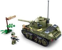 WW2 M5 Stuart Light Tank Building Brick Kit (344 pcs)

