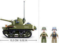 WW2 M5 Stuart Light Tank Building Brick Kit (344 pcs)
