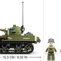 WW2 M5 Stuart Light Tank Building Brick Kit (344 pcs)