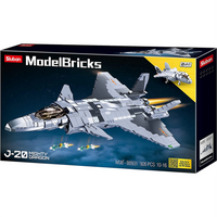 2-in-1 Fighter Jet J-20 Mighty Dragon Brick Kit (926 pcs)
