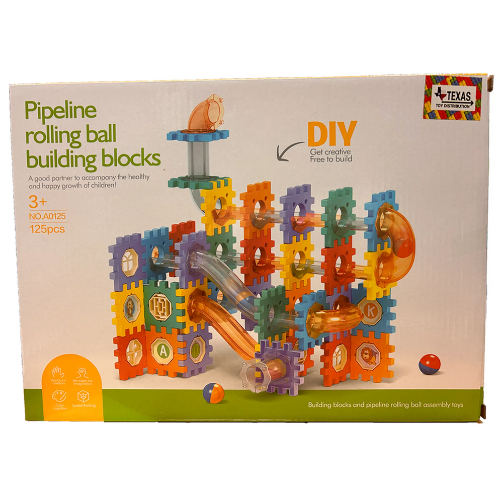 Pipeline Rolling Ball Building Blocks Marble Drop Set 125 Pcs