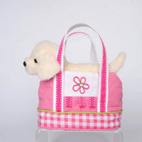 Pink Gingham Tote with Cream Lab