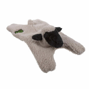goDog Barnyard Buddies Lamb Squeaky Plush Flattie Dog Toy