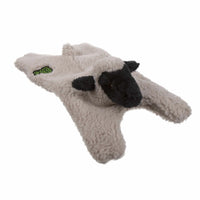 goDog Barnyard Buddies Lamb Squeaky Plush Flattie Dog Toy