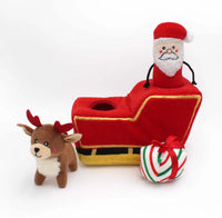 ZippyPaws Holiday Burrow(TM) Santa's Sleigh Plush Dog Toy

