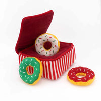 ZippyPaws Holiday Burrow(TM) Donutz Box Plush Dog Toy