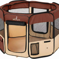 Zampa Portable Foldable Pet playpen Exercise Pen Kennel + Carrying Case