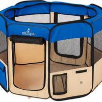 Zampa Portable Foldable Pet playpen Exercise Pen Kennel + Carrying Case