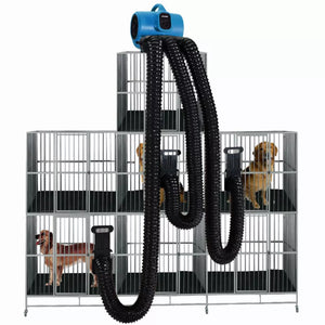 XPOWER X-430TF-MDK Professional 3 Speed Pet Grooming Dog Cage Dryer with Multi Drying Hose Kit, Timer & Filters