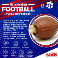 MKB Football Durable Rubber Chew Toy and Treat Dispenser
