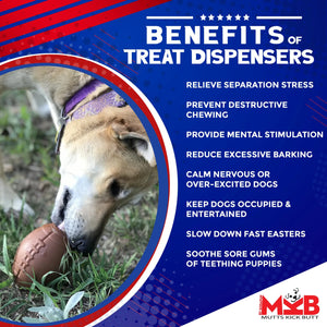 MKB Football Durable Rubber Chew Toy and Treat Dispenser