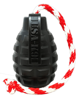 USA-K9 Grenade Durable Rubber Chew Toy, Treat Dispenser, Reward Toy, Tug Toy, and Retrieving Toy
