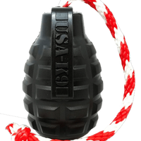 USA-K9 Grenade Durable Rubber Chew Toy, Treat Dispenser, Reward Toy, Tug Toy, and Retrieving Toy