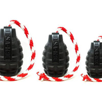 USA-K9 Grenade Durable Rubber Chew Toy, Treat Dispenser, Reward Toy, Tug Toy, and Retrieving Toy