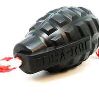 USA-K9 Grenade Durable Rubber Chew Toy, Treat Dispenser, Reward Toy, Tug Toy, and Retrieving Toy