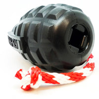 USA-K9 Grenade Durable Rubber Chew Toy, Treat Dispenser, Reward Toy, Tug Toy, and Retrieving Toy