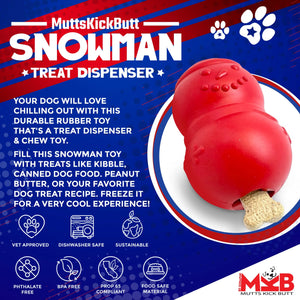 MKB Snowman Durable Rubber Chew Toy & Treat Dispenser