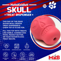 MKB Sugar Skull Durable Rubber Chew Toy & Treat Dispenser
