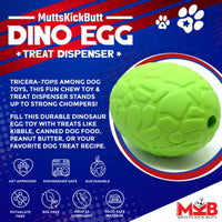 MKB Dinosaur Egg Durable Rubber Chew Toy & Treat Dispenser
