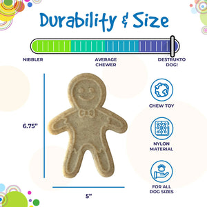 SP Gingerbread Man Ultra Durable Nylon Dog Chew Toy for Aggressive Chewers