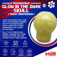 MKB Glow in the Dark Sugar Skull Chew Toy & Treat Dispenser
