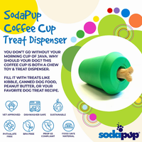 Coffee Cup Durable Rubber Chew Toy and Treat Dispenser
