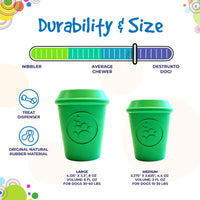 Coffee Cup Durable Rubber Chew Toy and Treat Dispenser
