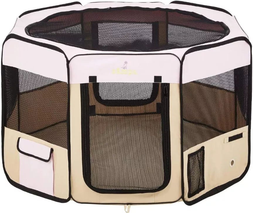 Zampa Portable Foldable Pet playpen Exercise Pen Kennel + Carrying Case